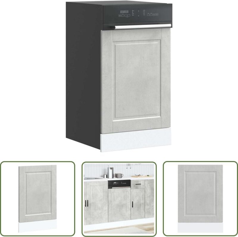 The Living Store - vidaXL Geschirrspülerblende Porto Betongrau 45x1,5x67 cm Holzwerkstoff