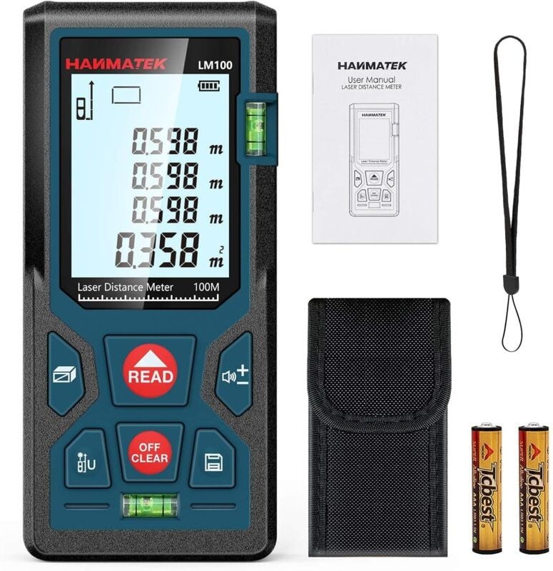 Digitaler Laser-Entfernungsmesser, LM80 80 m digitaler Laser-Entfernungsmesser, Längen-/Flächen-/Volumen-/Pythagoras-The...