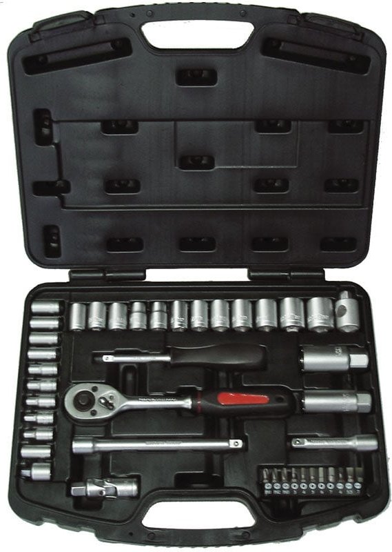 Steckschlusselsatz 1/4 und 1/2 mit Ratsche Fervi 0679