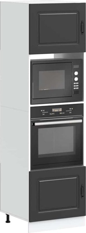 Vidaxl - Herdumbauschränke 2 Stk. Lucca Schwarz Holzwerkstoff