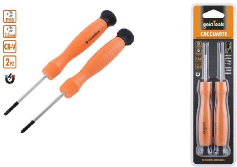 Trade Shop Traesio - Trade Shop - set 2 stück schlitz-schraubendreher mit magnetspitze 3,0 mm und kreuz PH0 cr-v 57023 -