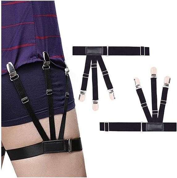 Hemdhalter für Männer, Hemdhalter für Männer, Hemdhalter, verstellbarer elastischer Hemdhalter mit rutschfesten Clips, e...
