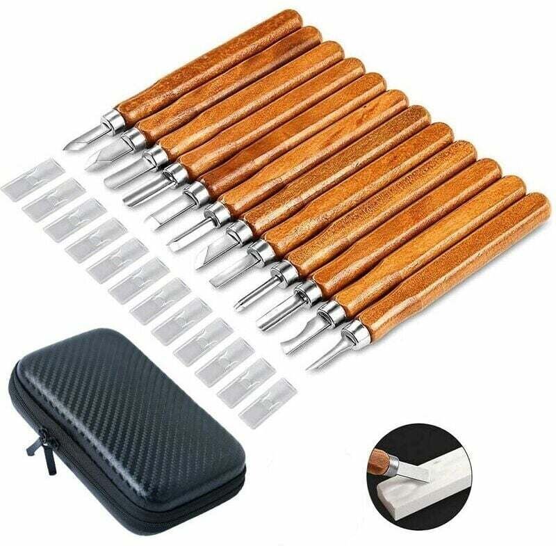Thumbnail - Shining House - 12-teiliges Holzschnitzwerkzeug-Set – professionelle Schnitzschere, Messergriff, Skulptur, Experte, Zimm...