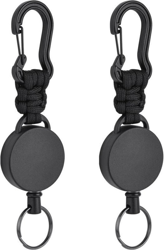 2 portachiavi estensibili, porta badge con moschettone, mulinello yoyo retrattile da 60 cm con rinforzo e resistenza. - ...