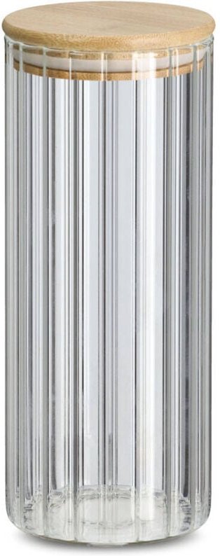 Glasbehälter mit Bambusdeckel grooves, 1100 ml