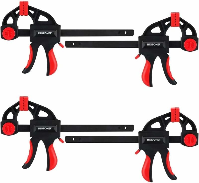 MAXPOWER 4 Stück 6inch Einhandklemmen 150mm Schraubklemme für Modellbau Schnellgriffklemmen Set hochwertige F-Klemmen fü...