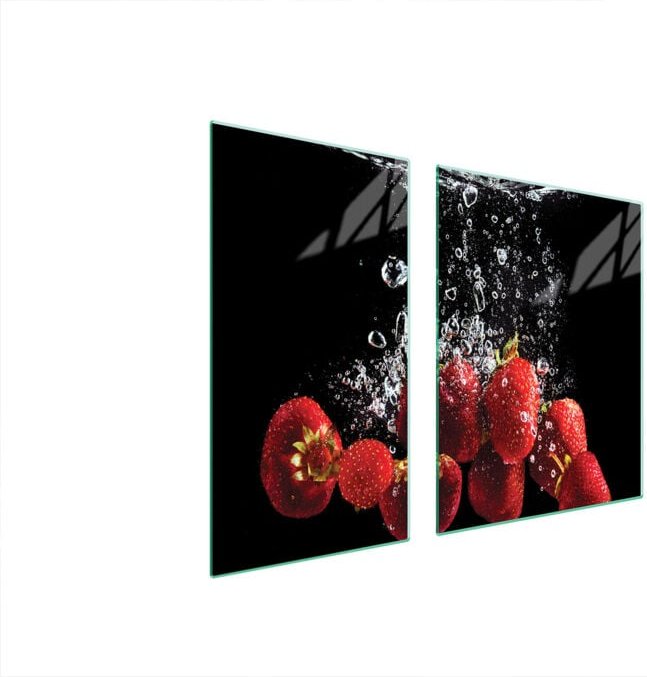 GLASSCHUTZPLATTE FÜR HERD 90x52 ERDBEEREN