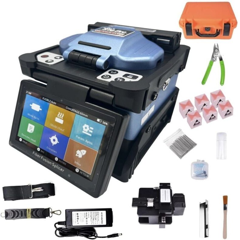 Glasfaserspleißgerät S10 Pro – Kern-zu-Kern-Ausrichtung, 5' LCD-Bildschirm, 7800mAh Akku, kompatibel mit sm/mm/ds/nzds, ...