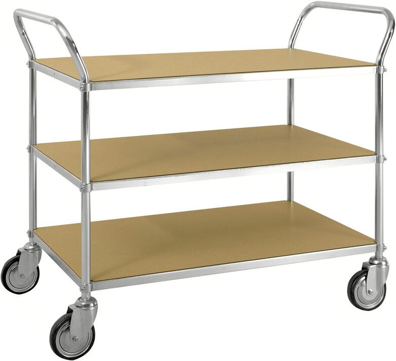 Kongamek ESD-Etagenwagen mit 2 Schiebegriffen und 3 Etagen 900x540mm Ladefläche mit Bremse