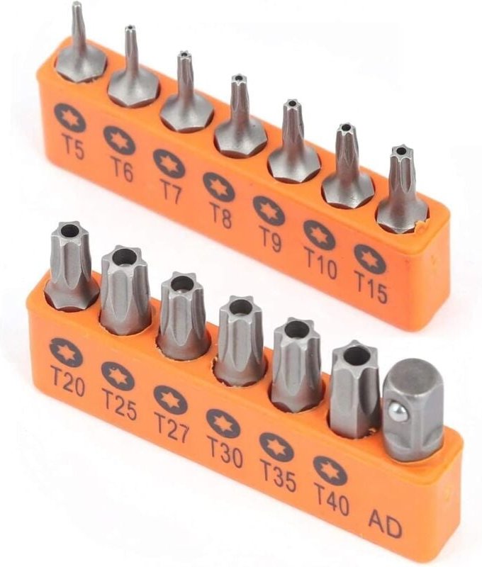 Bluedeer - 14 Stück Schrauber Schrauber bit Set T4, T5, T6, T7, T8, T9, T10, T15, T20, T25, T27, T30, T40,AD Tamper Resi...