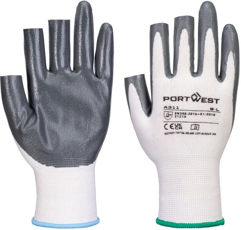 Thumbnail - Pack mit 12 Paar Grip 13 Nitrilhandschuhe Weiß/Grau XL – Größe 10