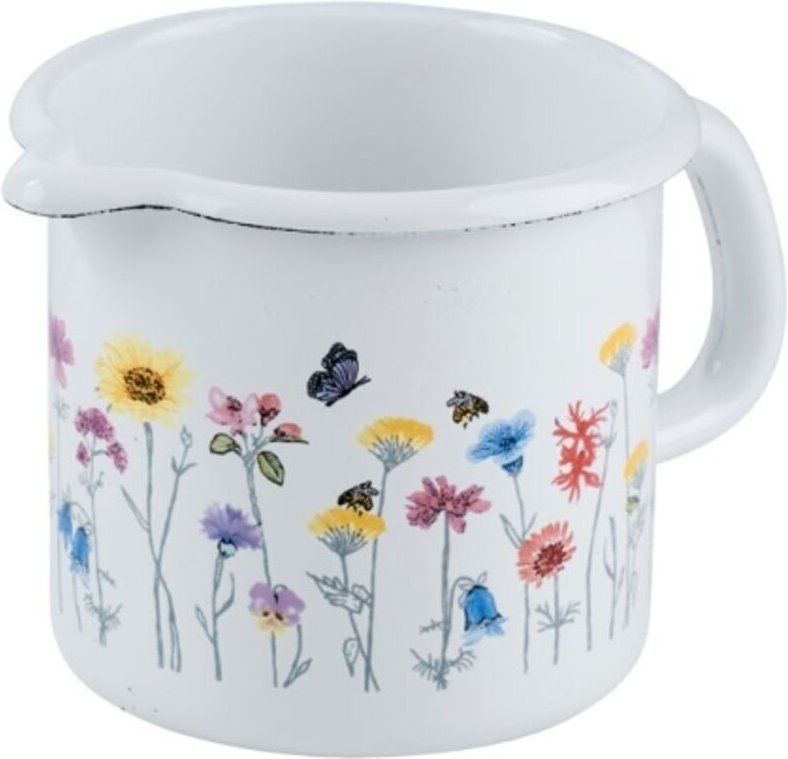 Riess Schnabeltopf Ø10cm 3/4L Flora Emaille