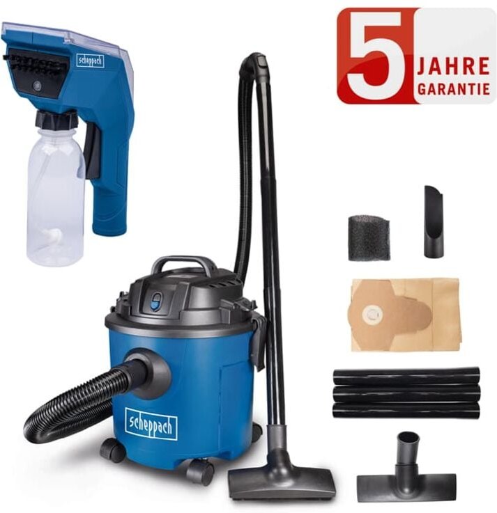 Scheppach Nass Trockensauger NTS16, Saugleistung 20 kPa, 16 L & PRB300 als Set