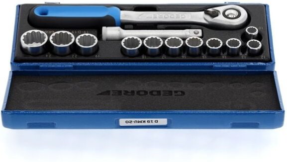 Gedore - Steckschlüssel-Satz 1/2' 13-tlg ud 10-24mm, d 19 KMU-20, 2545829
