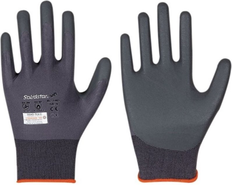 FP - leipold 1463 Handschuhe Solidstar Soft 1463 Gr.10 grau en 388 Nylon/Elastan m