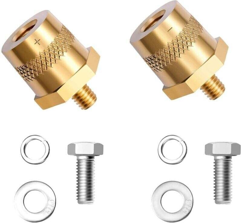 Paar M8 Messing Batterieadapter, Batterieklemmen, Batteriepoladapter für Lithium Autobatterien