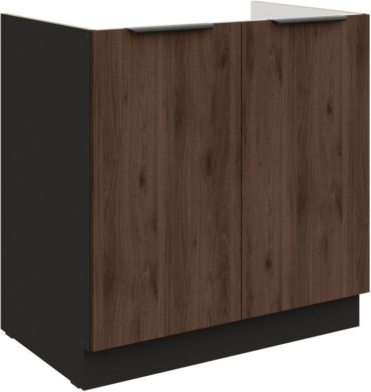 Küchen Preisbombe - Küchen Spülenunterschrank 80 cm Küche monza Okapi Nußbaum Küchenzeile