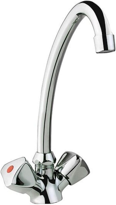 Spültisch-Zweigriffmischer Etou mit schwenkbarem Auslauf - chrom