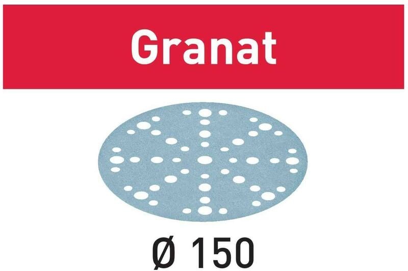 Karton mit 100 Schleifscheiben Granat stf D150/48 P120 GR/100 – Festool 575164