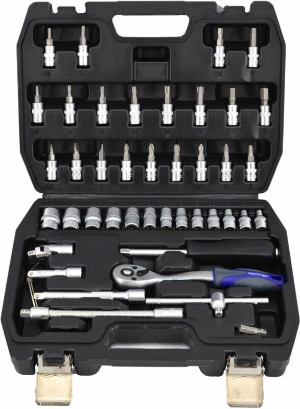 AdlerAdler Steckschlüsselsatz 1/4" 43-tlg., professionelles Werkzeug für mechanische Montage und Wartung, Schutzbeschich...