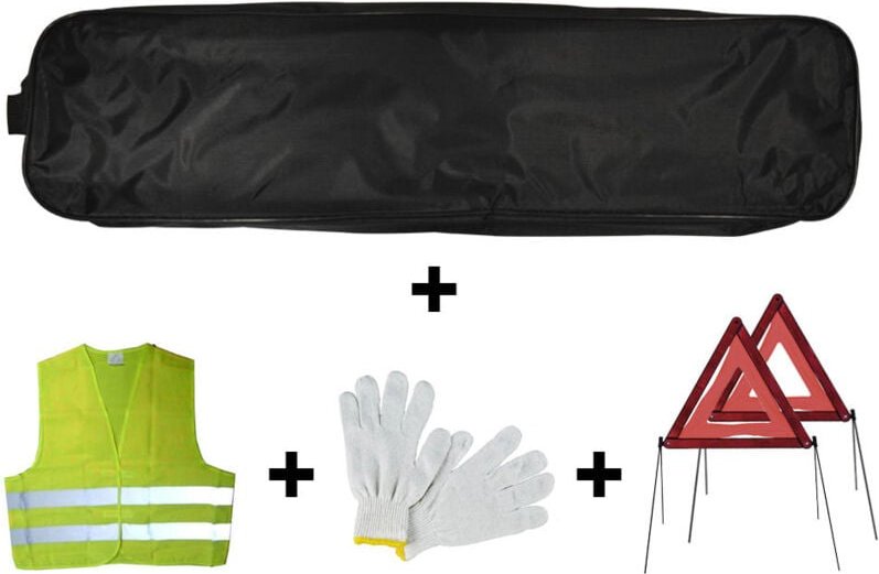 Schwarze Tasche Emergency Kit Trim + 2dreiecke + Weste + Handschuhe Jbm53183