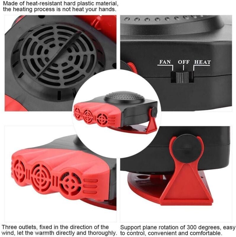 Qiyao - Autoheizung, 12 v 150 w Auto-Heizlüfter, Auto-Heizlüfter, Auto-Windschutzscheiben-Fensterentfroster, Demister, r...