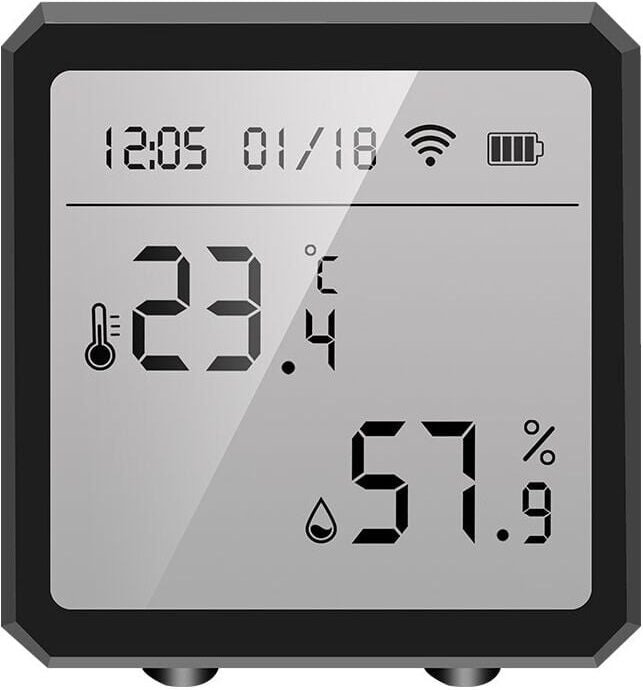 SNQ - Tuya Temperatur- und Feuchtigkeitsmonitor mit intelligentem Innen-Hygrometersensor mit LCD-Display und Benachricht...
