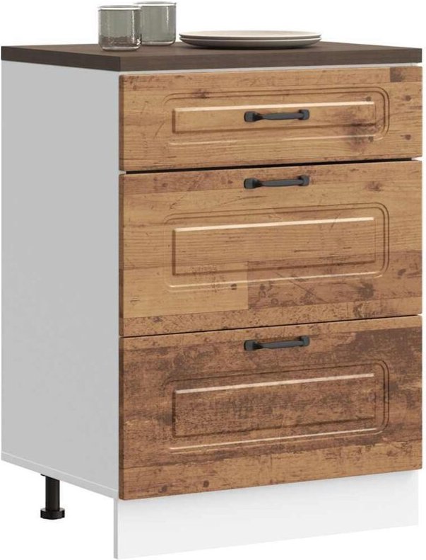 Küchenunterschrank Kalmar Altholz-Optik Holzwerkstoff Vidaxl