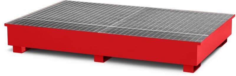 RR Industrietechnik Typ RTA-2 Auffangwannen für IBC aus Stahl mit Abfüllbereich RAL 3000 feuerrot