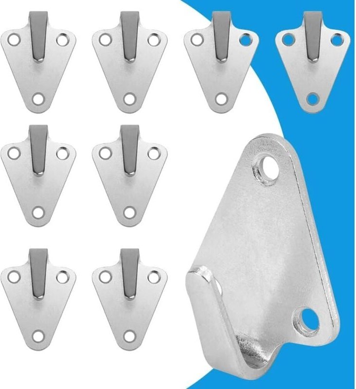 24 PCS Anhängerhaken 5,3 3,9 cm Netzbefestigungshaken Anhängernetzhaken Metallnetzhaken Anhängerzurrhaken 3 Löcher