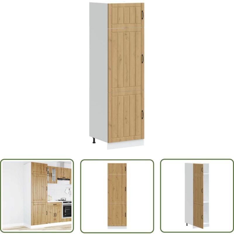 The Living Store - vidaXL Küchenschrank Lucca Artisan-Eiche Holzwerkstoff