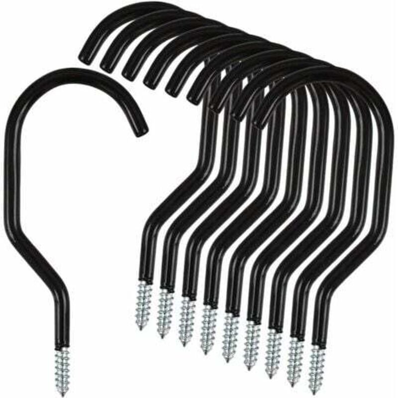 Gabrielle - 10 tragende Metallhaken, robuste Fahrradhaken für den Außenbereich für Garagenlager, Fahrradaufbewahrungshak...