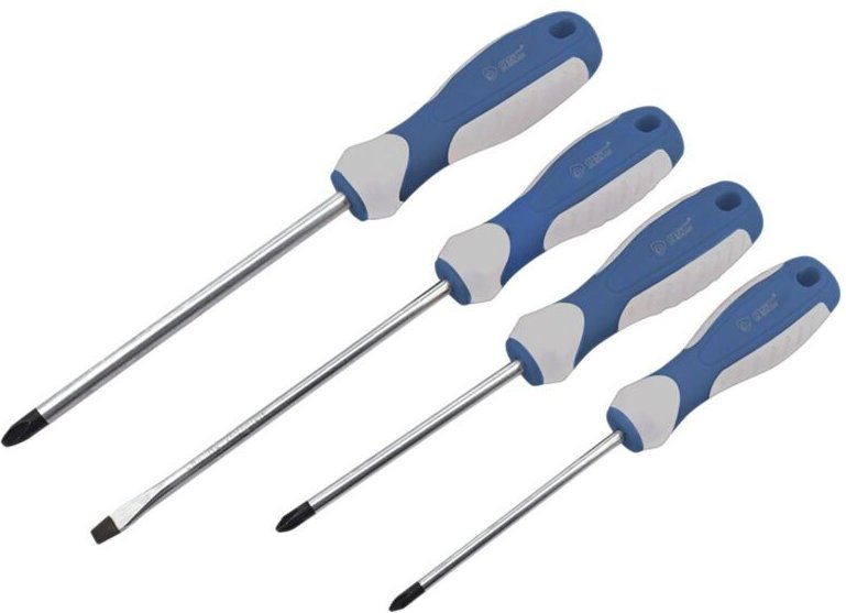 GSC - Set mit 4 Schraubendrehern – 2 Schlitz- und 2 Kreuzschlitzschraubendrehern