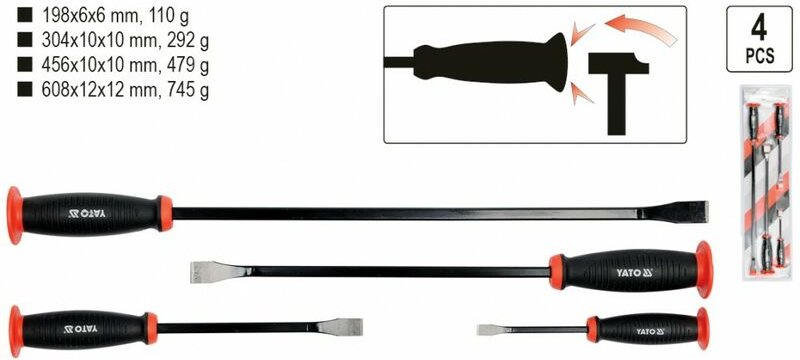 Brecheisen mit Griff, 4er-Set YT-4730 Yato