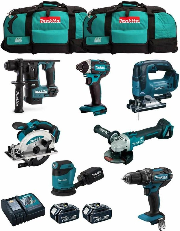 Makita - Kit MK702 (DDF482 + DHR171 + DGA504 + DTD152 + DJV182 + DSS610 + DBO180 + 2 x 5,0 Ah + DC18RC + 2 x LXT600)