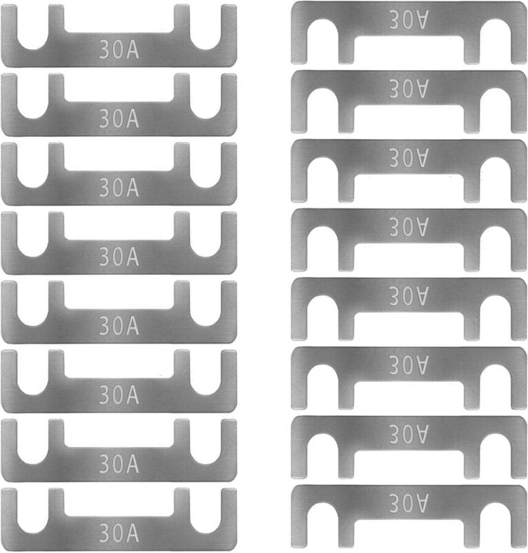 16 x Auto-Flachsicherungsstreifen, Sicherungen für Autosicherungen, 30 A, 40 A, 50 A, 60 A, 70 A, 80 A, 100 A, 110 A, 12...