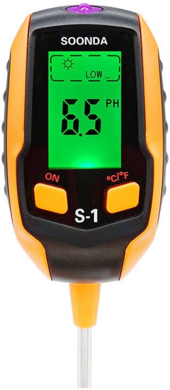 Boden-pH-Messgerät, 4-in-1-Digital-Boden-pH-Tester, Bodenfeuchtigkeits-Licht-pH-Temperaturtester, Gartenwerkzeug-Sets fü...