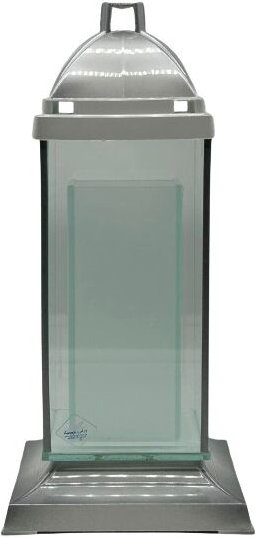 Glasturmsäule - 2 Rechteckig / Weiss Und Silber / 1 Stück