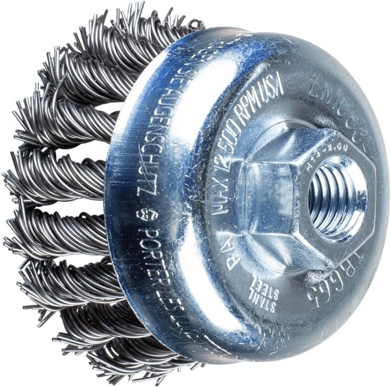 PFERD TOOLS Topfbürste gezopft TBG Ø 65 mm M14 Stahl-Draht-Ø 0,80mm Winkelschleifer