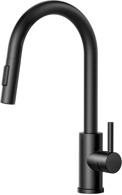 Schwarzer Küchenhahn, Küchenmischbatterie, 360° schwenkbar, hoher Bogen, Küchenspülenbrause, herunterziehbare Brause, 2 ...