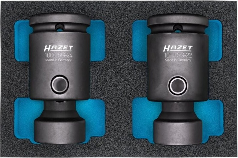 Hazet Schlag-, Maschinenschrauber Steckschlüssel Satz, Gelenk, 3/4 (20 mm) Vierkant hohl, Außen Sechskant-Tractionsprofi...