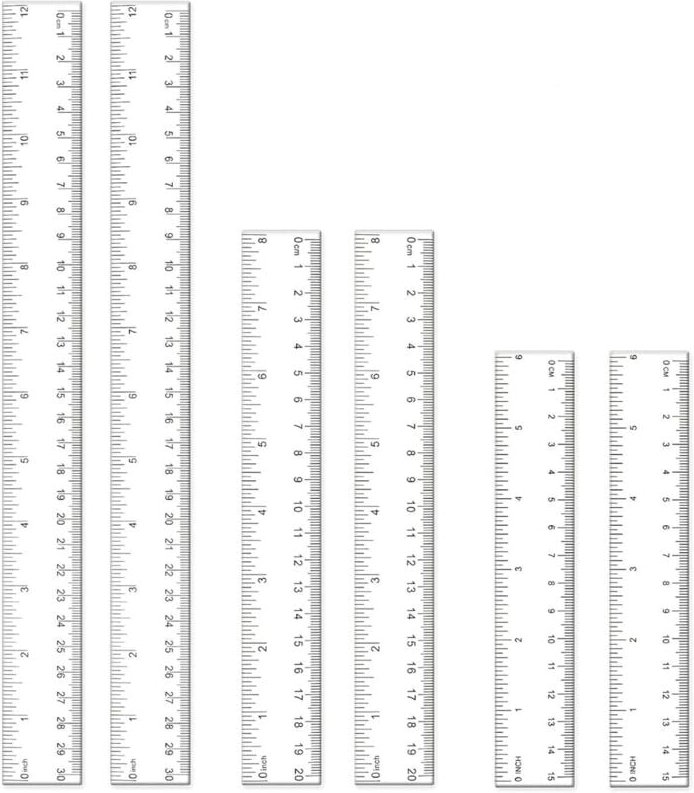 Kunststoff Lineal 6er Pack Lineal Transparent Flexibel Präzision Lineal Messwerkzeug Flexibel Präzision Lineal für Schul...