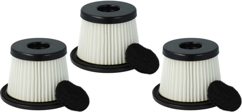 vhbw 3x Staubsaugerfilter Ersatz für Parkside 317699 für Staubsauger - HEPA-Filter Schwarz Weiß