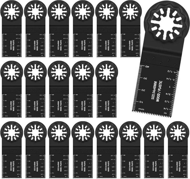 Thumbnail - Oszillierende Sägeblätter, 20-teiliges Set, 34 mm, universell, für Multifunktionswerkzeuge, Schnellwechsel-Zubehörsatz