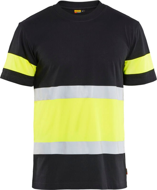 Hochsichtbares Arbeitst-T-Shirt 3387 - Schwarz/Neongelb XXXL