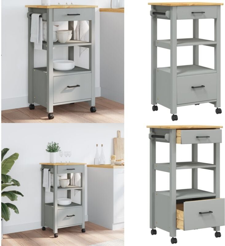 Küchenwagen monza 48x40x90 cm Massivholz Kiefer - Holz Küchenwagen - Küchenschrank - Vintage Stil - Massivholzküche - Kü...