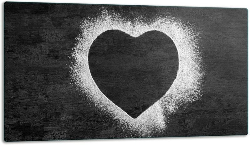 Glasschild Schneidebrett 52x30 Herz