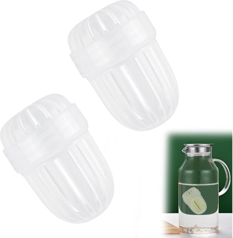 Thumbnail - 2er-Pack transparente Tee-Eier, Teesiebe aus Kunststoffnetz, Fruchtfilter für Weithalsflaschen