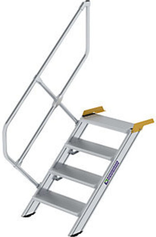 Treppe 45° Stufenbreite 800 mm 4 Stufen Aluminium geriffelt - 600264 - Günzburger Steigtechnik
