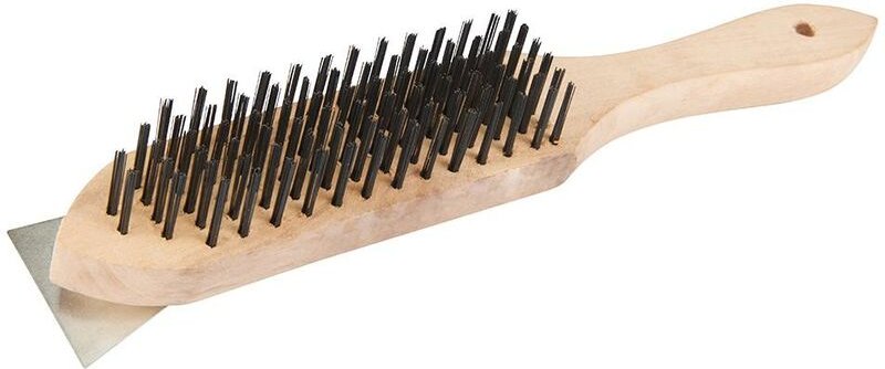 Drahtbürste mit Schaber 6-reihig